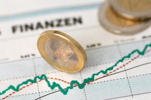 Kurs-Chart mit Münzen